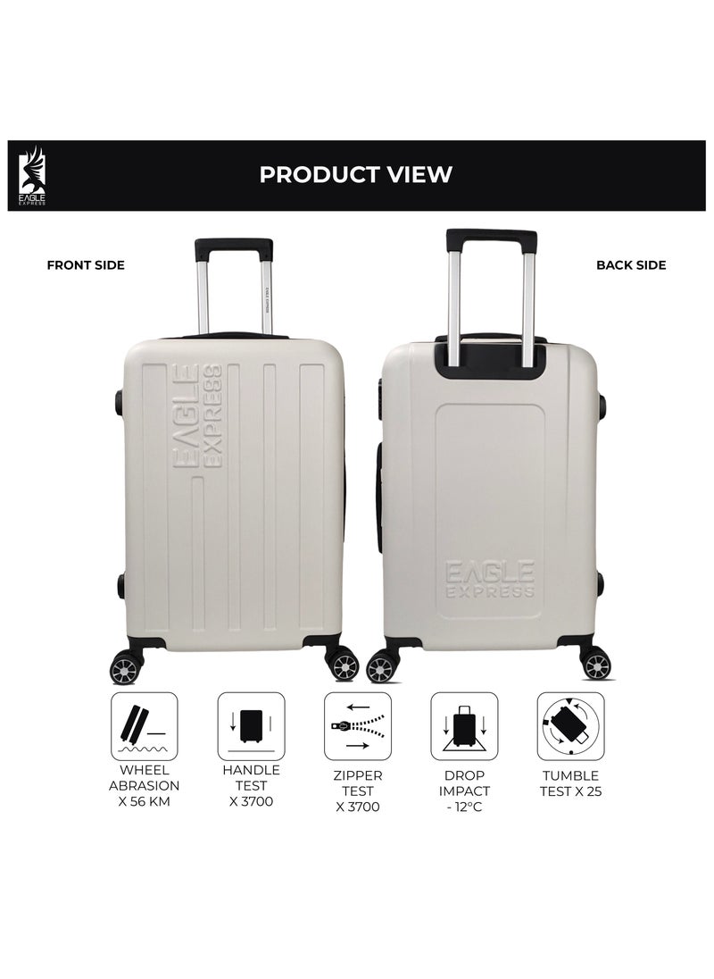 Eagle Express VENTURE ABS HARD TROLLEY 20,24,28 inch 3 Piece Set WHITE  - Image 3