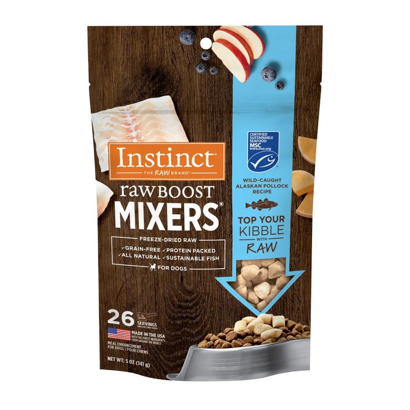 Instinct Raw Boost Mixers, Freeze Dried Dog Food Topper, Grain Free - Wild Caught Pollock, 5 oz. Bag - Image 1