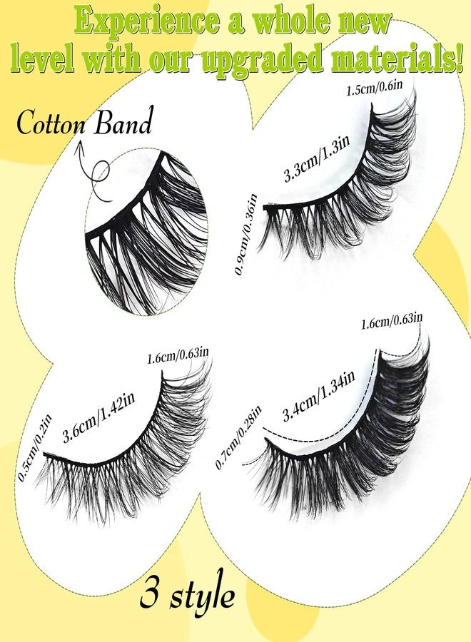 Royaomis 21 Pairs Russian Strips Lashes 12-18mm Wispy Fake Lashes that Look Like Extensions D Curl Lash Strips 3 Styles Natural False Lashes Mink（21-yellow） - Image 2
