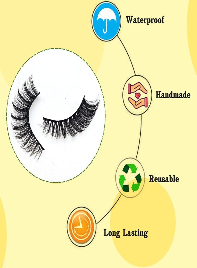 Royaomis 21 Pairs Russian Strips Lashes 12-18mm Wispy Fake Lashes that Look Like Extensions D Curl Lash Strips 3 Styles Natural False Lashes Mink（21-yellow） - Image 4