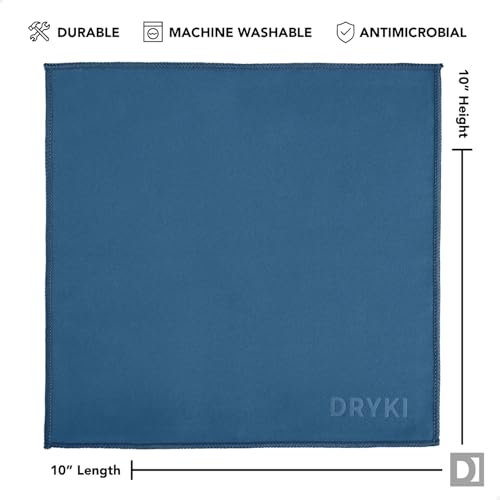 DRYKI Sweat Absorbing Handkerchiefs - The Original Pocket-Sized Sweat Towels - Quick-Dry Microfiber Sweat Rags for Face, Hands, & Body - Men & Women - Gym, Sports, and Work (Blue: 5 Pack) - Image 5