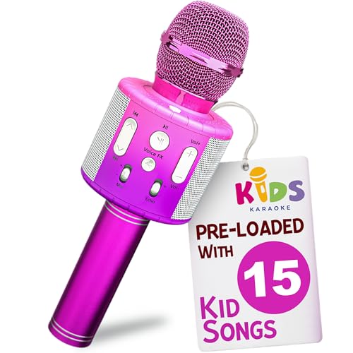Move2Play Kids Karaoke Microphone Includes PreLoaded Songs Bluetooth Kids Birthday Party Gift Toy for All Ages 2 3 4 5 6 Year Old Girls Boys Toddlers - Image 1