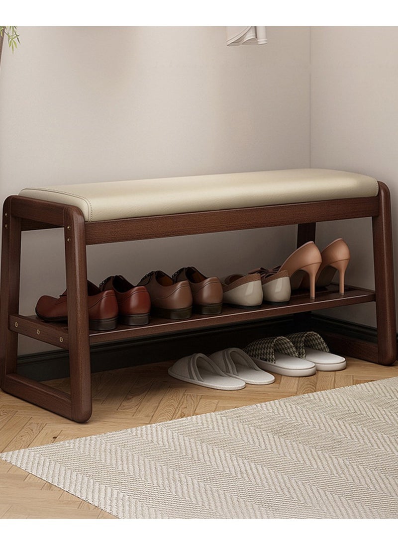CityRiya-Long Shoe Bench Shoe Rack Organizer for Closet 100cm White Wooden Shoe Cabinet Shoe Storage Shelf Shoe Storage Entryway Bench Rack Home Shoe Organizer for Entryway Hallway Bedroom Living Room  - Image 1
