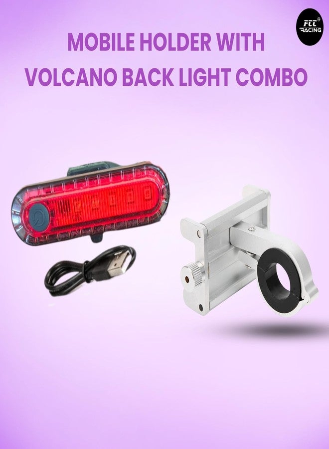 FCCRACING Bicycle Mobile Holder - Aluminium Alloy, and Volcano Back Light Combo for Bicycle - Image 3