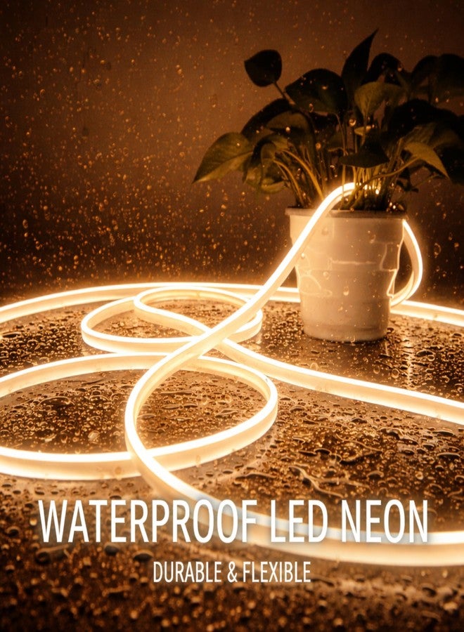ATULUX 5M Warm White Neon LED Strip Light with Adapter | IP65 Waterproof Flexible Silicone Rope Light | 12V LED for Home Décor, Bedroom, TV Backlight - Image 3