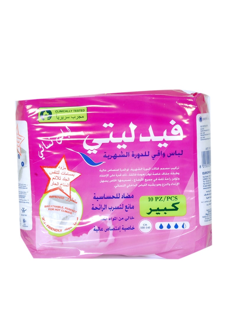 FIDELITY Pack Of 10 Absorbent Lady Pants, Large - Image 2