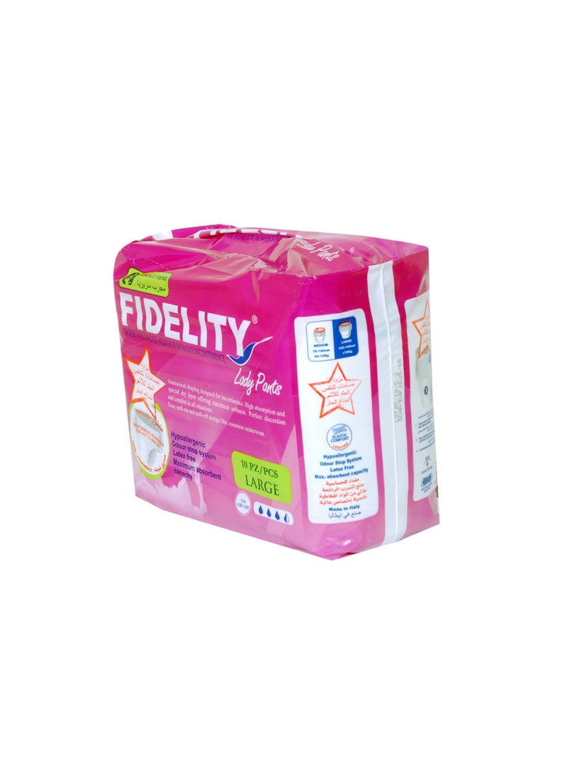 FIDELITY Pack Of 10 Absorbent Lady Pants, Large - Image 3