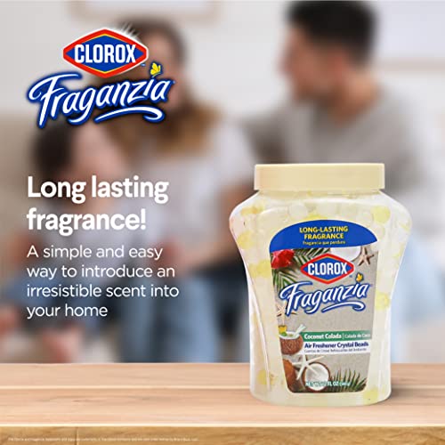 Clorox معطر هواء كلوركس فراجانزيا كريستال بيدز برائحة جوز الهند كولادا - مزيل روائح طويل الأمد للغرف - كرات هلامية لإزالة الروائح المنفرة لتجديد المنزل أو السيارة أو المكتب، 12 أونصة سائلة - Image 3