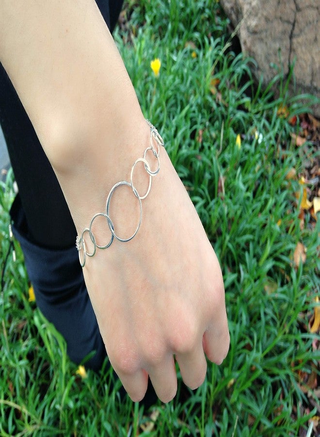 EFYTAL 80 Birthday Gifts, 925 Sterling Silver 8 Rings Bracelet for Women, 8 Circles Jewelry, Gifts for 80 Year Old, 80th Birthday Gifts for Grandma - Image 3