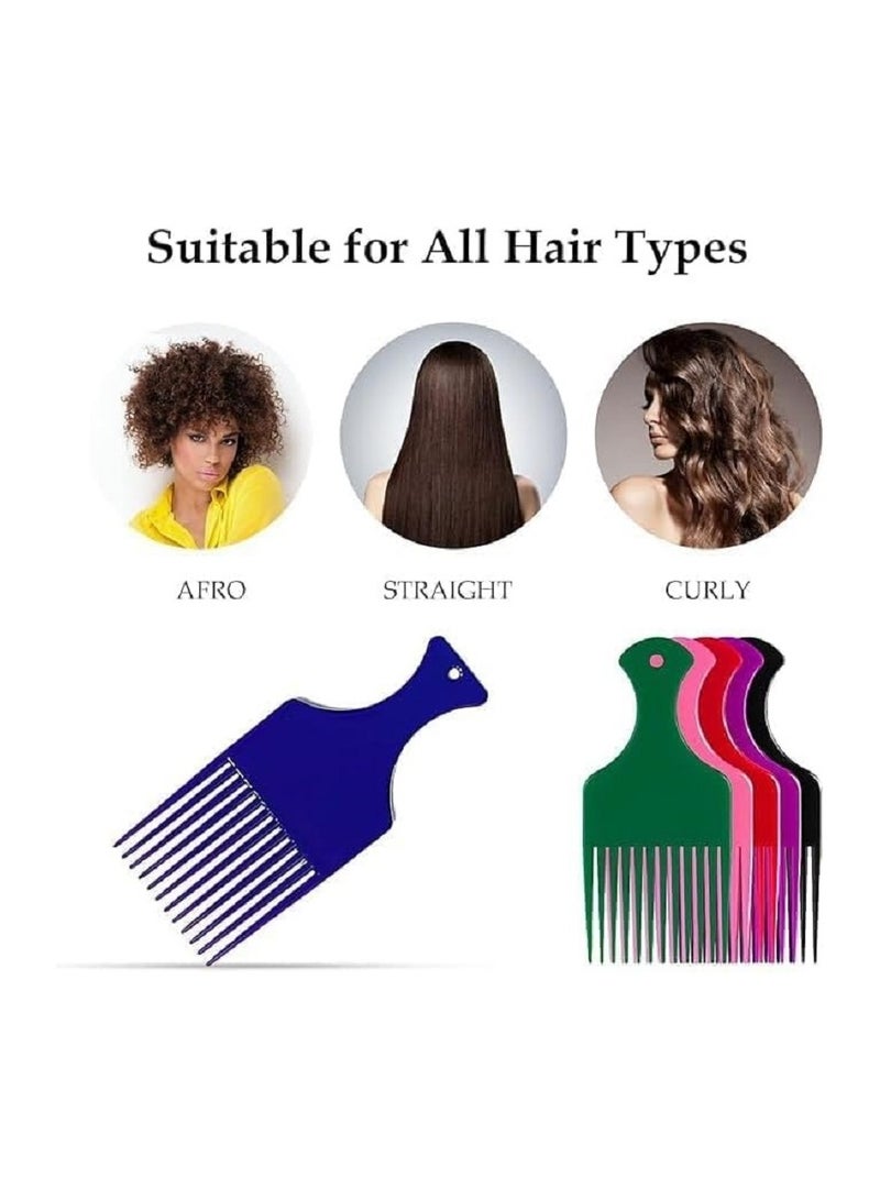 مشط شعر افريقي،ناعم باسنان عريضة لتصفيف الشعر المجعد الطبيعي متعدده الالوان (قطعه) - Image 2