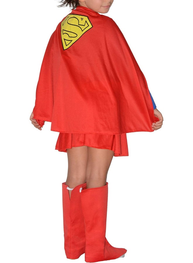 Ciao زي سوبر جيرل للفتيات من 3-4 سنوات | زي أبطال خارقين للأطفال مع عباءة وحزام وأحذية فوقية | زي مرخص من دي سي كومكس - Image 2