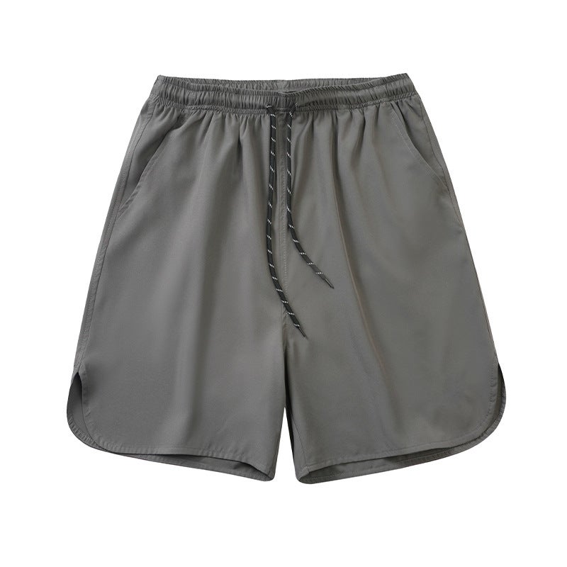 Split Design Outdoor Casual Shorts Mens Summer New Beach Pants Basic All-match Five-point Pants for Two-open Brown - Image 2