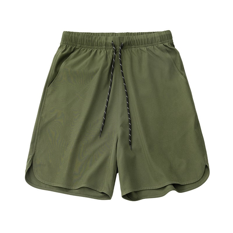 Split Design Outdoor Casual Shorts Mens Summer New Beach Pants Basic All-match Five-point Pants for Two-open Brown - Image 3