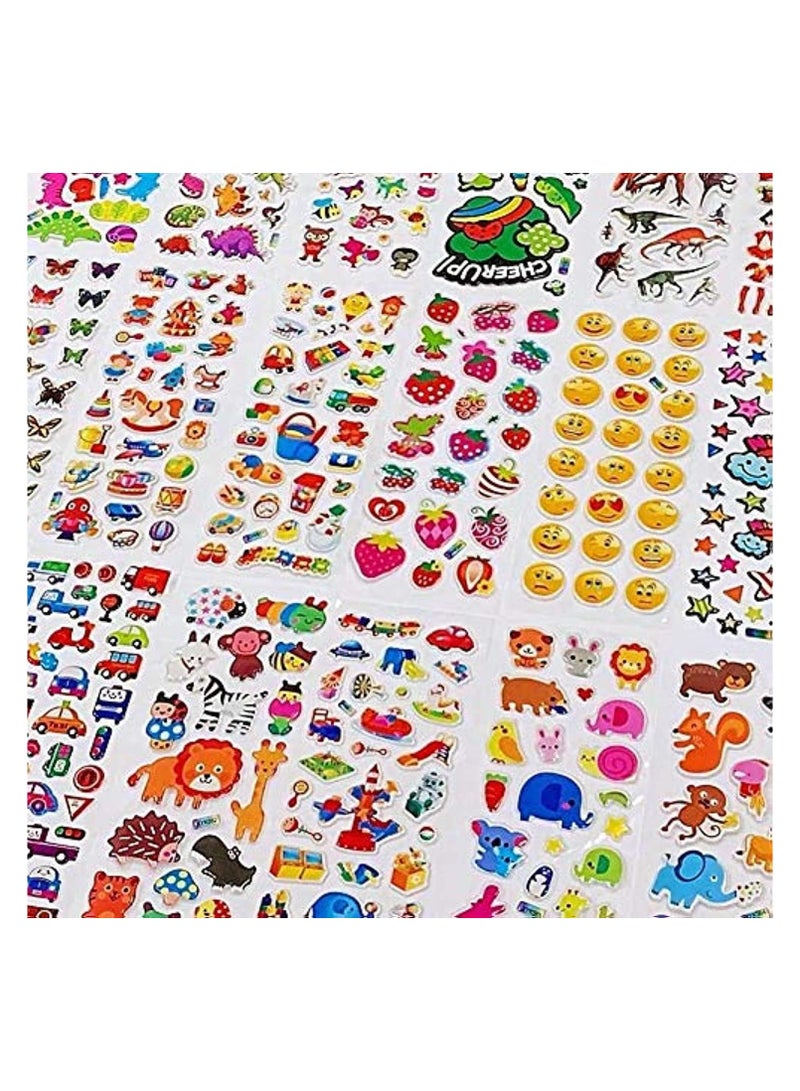 Dubkart 3D Stickers for Kids & Toddlers1200+ Puffy Stickers Variety Pack for Scrapbooking Bullet Journal Including Animal, Numbers, Fruits, Fish, Dinosaurs, Cars and More… - Image 1