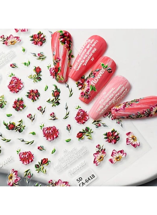 Modern 5D nail stickers - 3D for an attractive nail look in minutes - High-quality sticker compatible with nail polish and gel. - Image 1