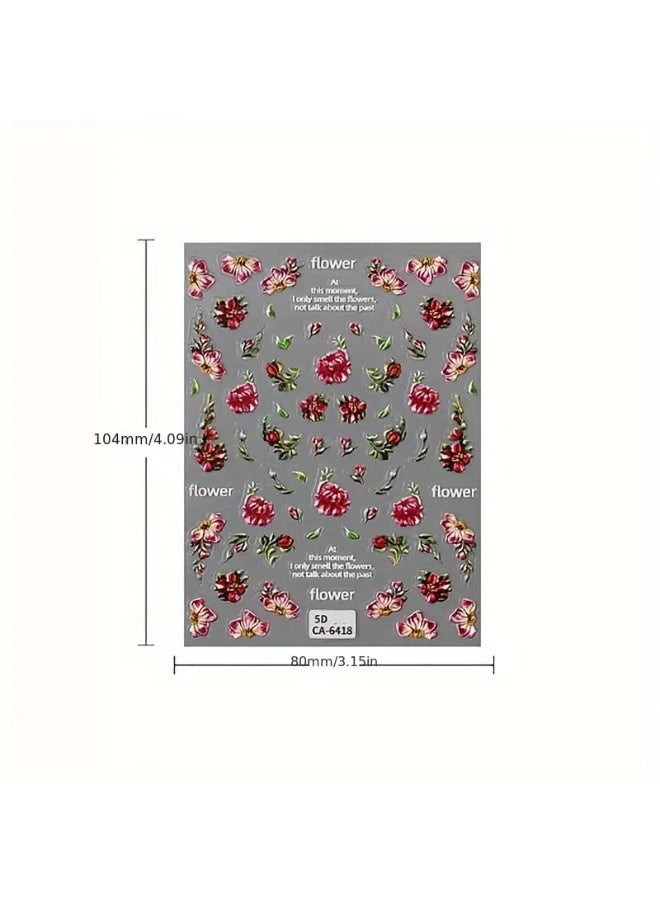 Modern 5D nail stickers - 3D for an attractive nail look in minutes - High-quality sticker compatible with nail polish and gel. - Image 4