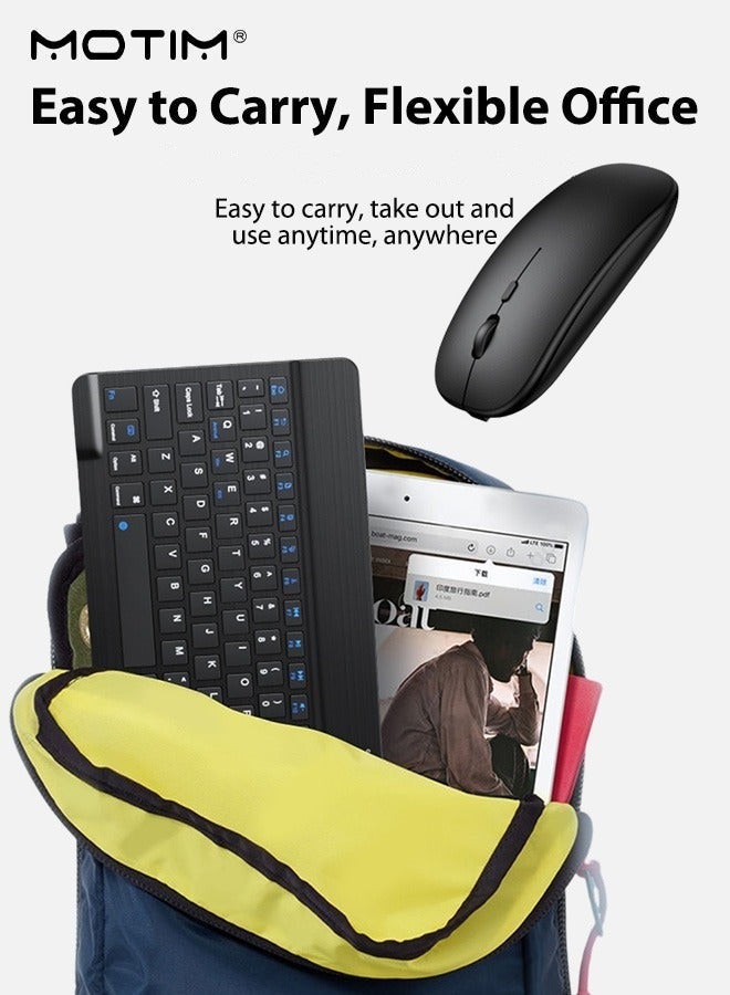 Motim Universal Wireless Keyboard and Mouse Combo (Arabic English), Ultra-Slim Design, Silent Typing Keys, Typewriter Cordless Keyboard and Mouse Set for Android, iOS, Windows & Mac Compatibility  - Image 4