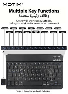 Motim Bluetooth Keyboard and Mouse Combo, Arabic Layout, Portable Compact Wireless Mouse Keyboard Set for Android Windows Tablet Cell Phone iPhone iPad Pro Air Mini, iPad OS/iOS 13 and above  - Image 2