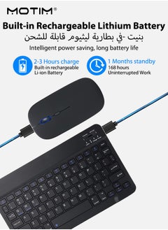 Motim Bluetooth Keyboard and Mouse Combo, Arabic Layout, Portable Compact Wireless Mouse Keyboard Set for Android Windows Tablet Cell Phone iPhone iPad Pro Air Mini, iPad OS/iOS 13 and above  - Image 3