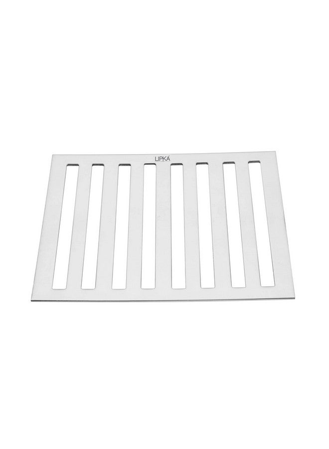 LIPKA 6 x 6 Inches Vertical Grating Floor Drain | Premium Stainless Steel Drain Cover for Bathroom, Kitchen, Balcony, Terrace, Commercial Use | Rust-Free & Anti-Clog Square Drain Trap - Image 1