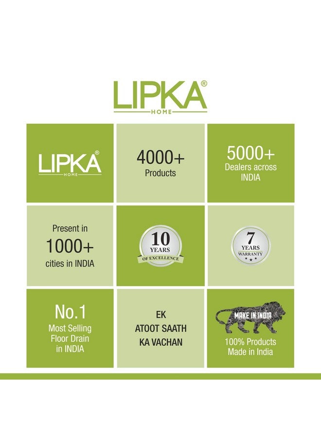 LIPKA 6 x 6 Inches Vertical Grating Floor Drain | Premium Stainless Steel Drain Cover for Bathroom, Kitchen, Balcony, Terrace, Commercial Use | Rust-Free & Anti-Clog Square Drain Trap - Image 5