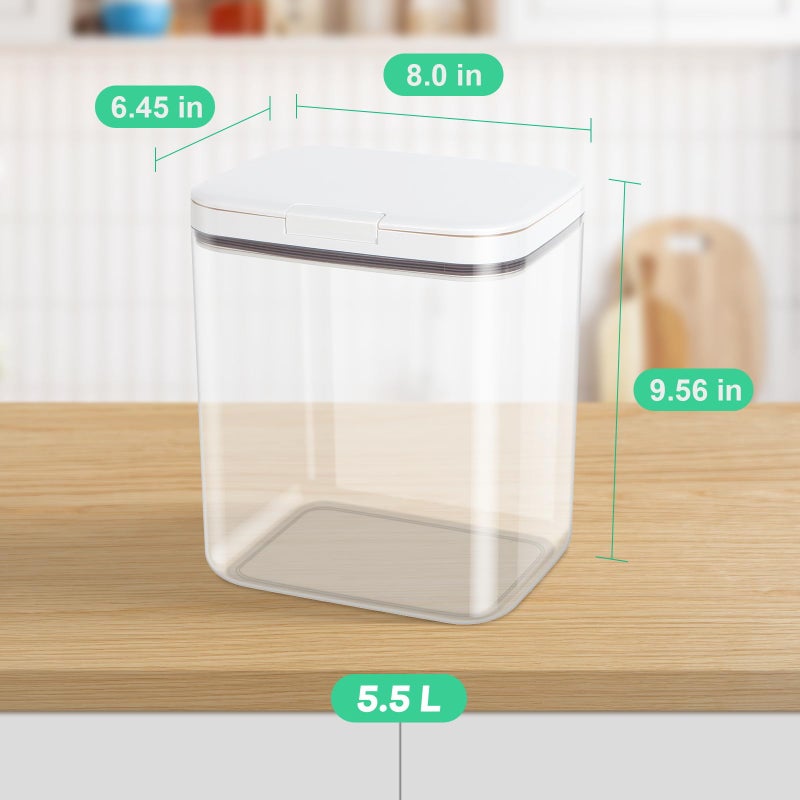 TBMAXS Rice Storage Container - 5.8 Qt | 11 Lbs Crystal-Clear Plastic Food Storage Container Bin with Pop-up Lid for Rice Flour Sugar  Dry Food Holder for Kitchen Pantry Organization and Storage - Image 5