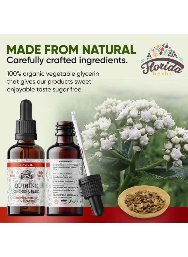 FLORIDA HERBS Quinine Tincture Extract, Quinine Liquid (Cinchona officinalis) Dried Bark Herbal Supplement- Non GMO Gluten Free in Cold-Pressed Vegetable Glycerine 670 mg (2 oz) - Image 3