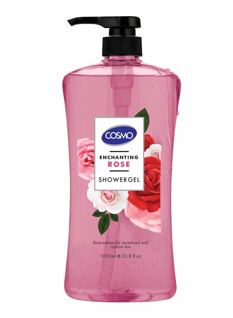 كوزمو جل الاستحمام كوزمو روز 1000 مل بخلاصة الورد لبشرة منتعشة ومشرقة للاستخدام اليومي - Image 1