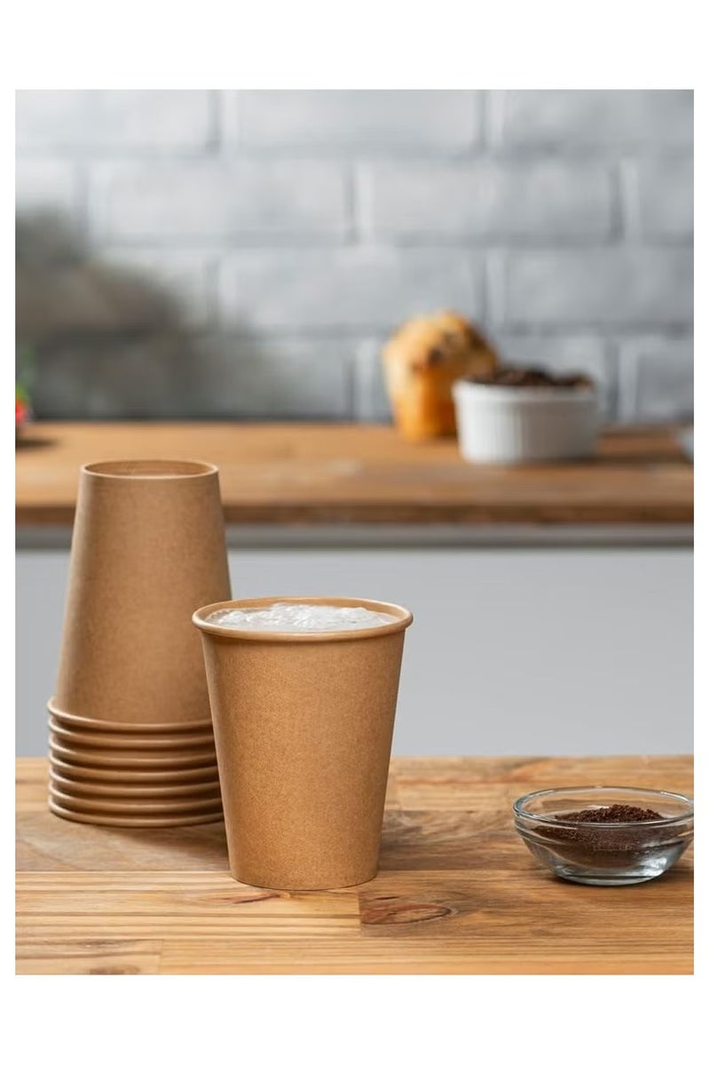 Kraft Paper Hot Coffee Cups, 100 Cups, 12 oz, Brown - Image 3