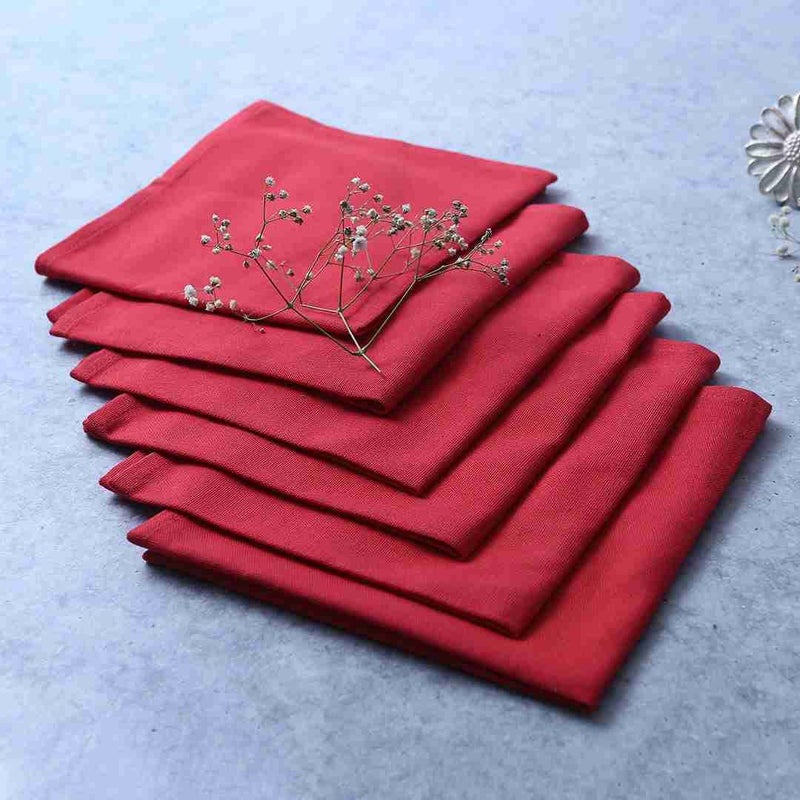 Wonderchef Como Napkins - Red, Set of 6 - Image 1