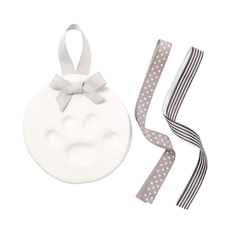 Pearhead Pet Paw Print Keepsake Ornament Kit, Memorial Clay Paw Impression for Dogs & Cats, DIY Hanging Pet Memorial with Ribbons, Pet Keepsake Gift - Image 1