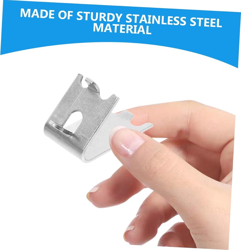 VOSAREA 8pcs Refrigerator Fastener Freezer Shelf Clip Hooks Freezer Shelf Hooks Stainless Steel Clamp for Cooler Support - Image 4