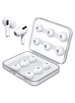 Halamine 12-Piece Replacement Ear Buds, Premium Silicon Ear Buds with Portable Storage Box, for AirPods Pro/AirPods Pro 2, S/M/L, 6 Pairs ,White  - Image 1