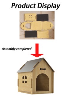 Kidle Wooden Dog Crate Dog House Pet Pen Pet Wooden House Dog House Dog Crate Dog Wooden Pet House with Roof for Dogs Indoor Dog House Suitable for kittens, Puppies, Rabbits  - Image 5