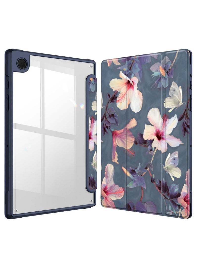 روك بو جراب هجين رفيع لجهاز Samsung Galaxy Tab A8 مقاس 10.5 بوصة موديل 2022 (SM-X200/X205/X207) غطاء مقاوم للصدمات مع غلاف خلفي شفاف مع خاصية الإيقاظ/النوم التلقائي - Image 1