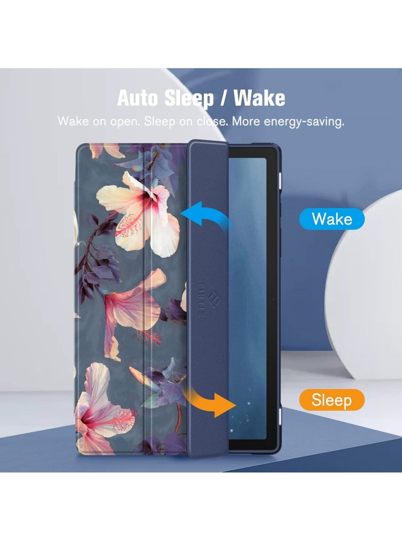 روك بو جراب هجين رفيع لجهاز Samsung Galaxy Tab A8 مقاس 10.5 بوصة موديل 2022 (SM-X200/X205/X207) غطاء مقاوم للصدمات مع غلاف خلفي شفاف مع خاصية الإيقاظ/النوم التلقائي - Image 5