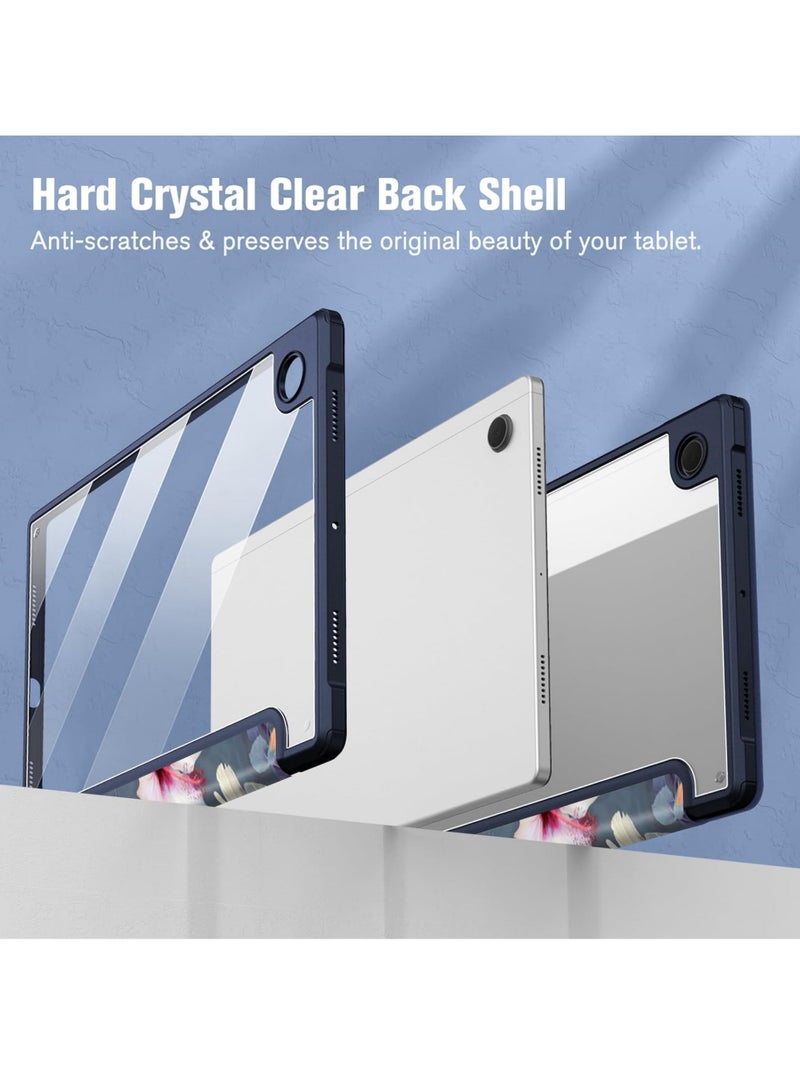 روك بو جراب هجين رفيع لجهاز Samsung Galaxy Tab A8 مقاس 10.5 بوصة موديل 2022 (SM-X200/X205/X207) غطاء مقاوم للصدمات مع غلاف خلفي شفاف مع خاصية الإيقاظ/النوم التلقائي - Image 3