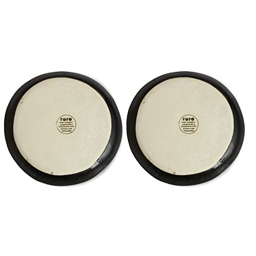 roro 7" Hand Made Ceramic Appetizer Plates – Matte Black Stoneware, Set of 2 Modern Minimalist Design, Perfect for Tapas, Sushi, Bruschetta, Microwave, Oven & Dishwasher Safe - Image 3