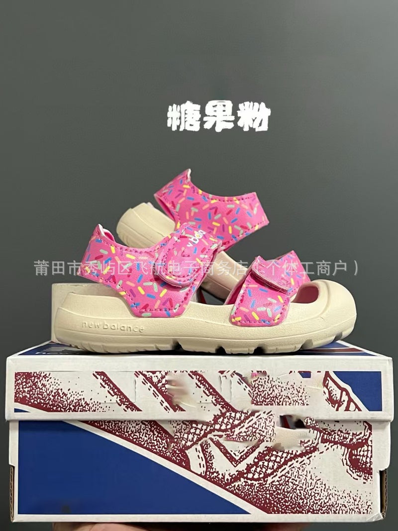 Tied Shoes Factory-Children'S Baotou Foot Protection Beach Velcro Sandals Non-Slip Soft Bottom Baby Sports Sandals - Image 1
