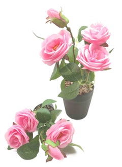 co arma Artificial Flowers Pink Simulation of Natural Rose 30 cm  - Image 2