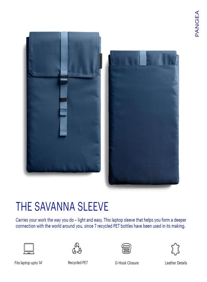 DailyObjects Deep Sea Savanna Laptop Sleeve|Made of 100% Recycled PET Bottles|Compatible With Laptop/MacBook Air/Pro upto 14 Inch|Lightweight|G-Hook Closure|Durable Sleek Design |Handcrafted In India - Image 3