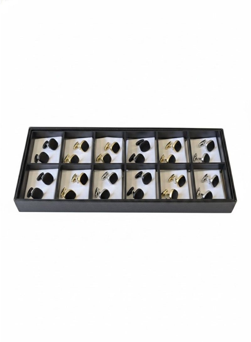 ركس طقم كبك رجالي فاخرة مجموعة متنوعة من الكف لينك بتصميم كلاسيكي و عصري مكونة من 12 زوج من الكبك 69852 - Image 2