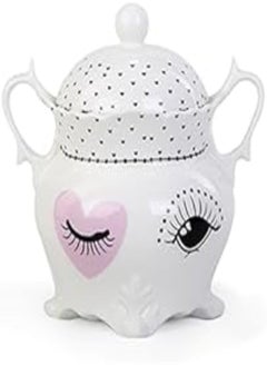 Lotus Lotus 1000061 Porcelain Bomboneera Glaze Food Storage Pot, Multicolor 7 Pieces (6 pieces of hexagon ice cream bowl + 1 piece of pyrex tray + stainless holder) 