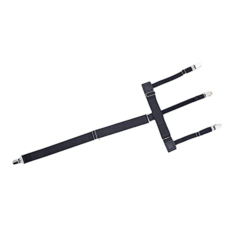 Kedofe Men Shirt Stays Adjustable Elastic Shirt Garter Shirts Holder with Non-slip Locking Clamps for Police Military (Black-B) - Image 3