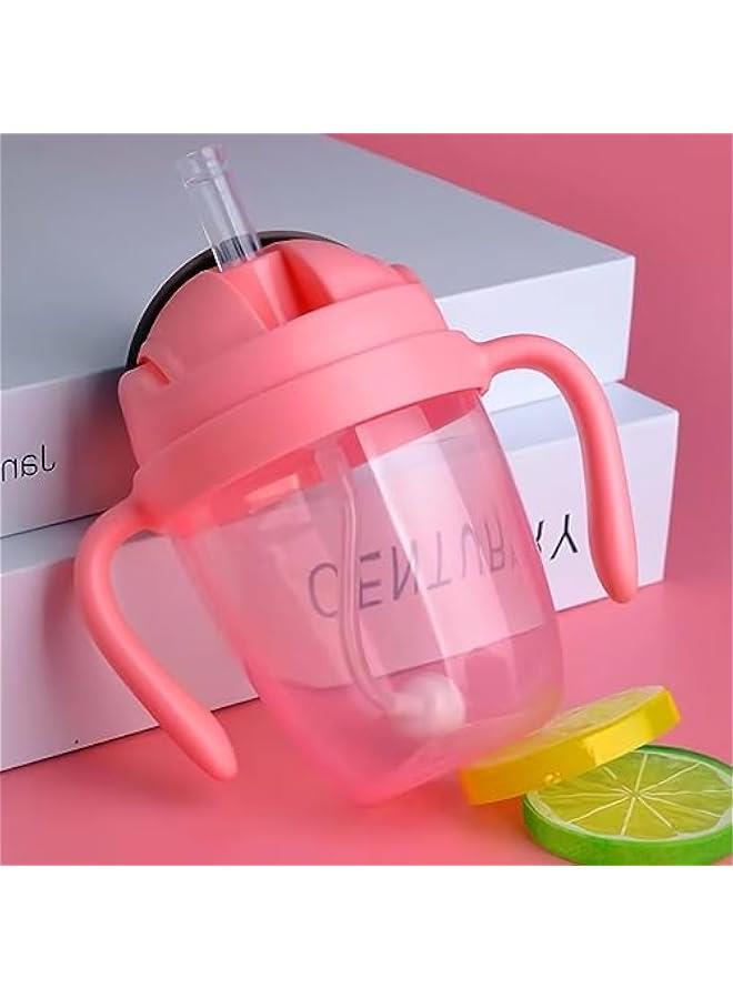 Gonice Sippy Cup for Baby, 300ml Baby Bottle Sippy Cups with Handle and Graduated, 360° Water Leak Proof Baby Sippy Cup, Soft Spout Weighted Straw Cup, Learning Sippy Cups for Baby - Image 4