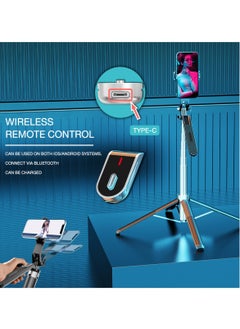 Generic Selfie Stick Tripod  Extendable Rod with Wireless Remote and Phone Clip,1.8 m, Stainless steel material Lightweight Portable for i Phone/Android , P180  - Image 5