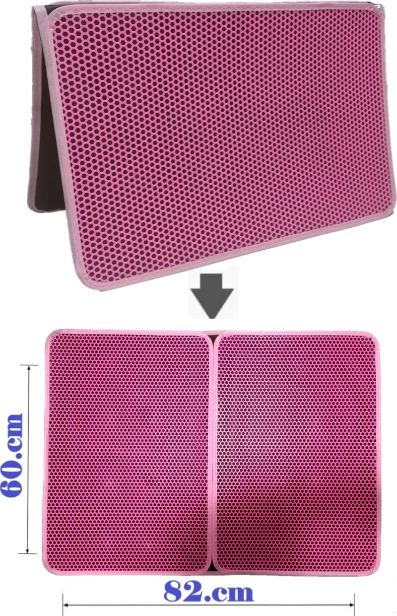 Tineke Large Size Cat Toilet Mat with Screen Foldable 82 x 60 cm