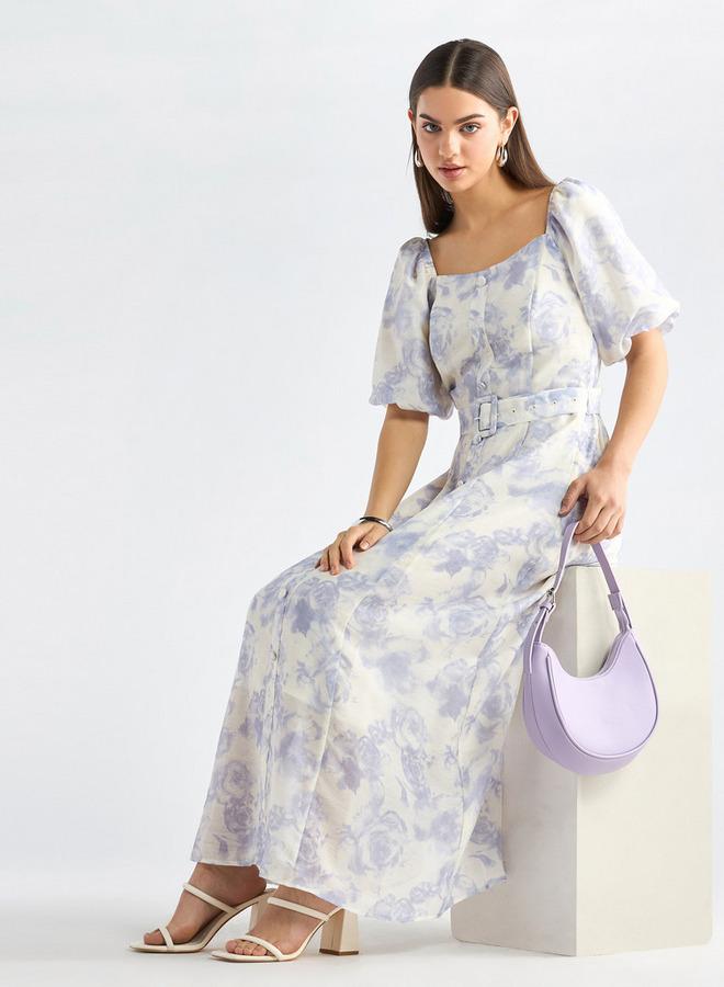Splash FAV Floral Belted Maxi Dress - Image 1