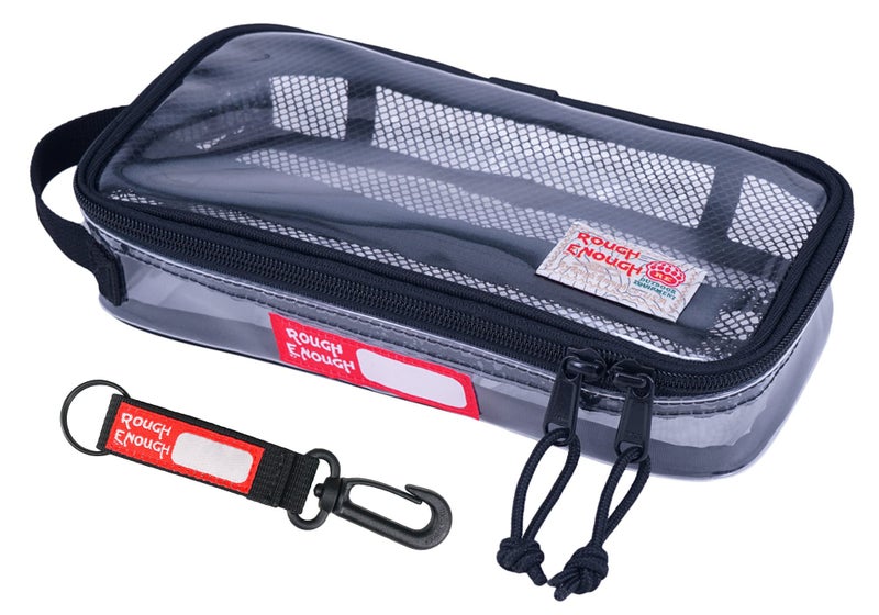 RE ROUGH ENOUGH Rough Enough Clear Travel TSA Approved Toiletry Bag Small Toothbrush Case Shaving Kit Organizer Pouch for Women Men - Image 1