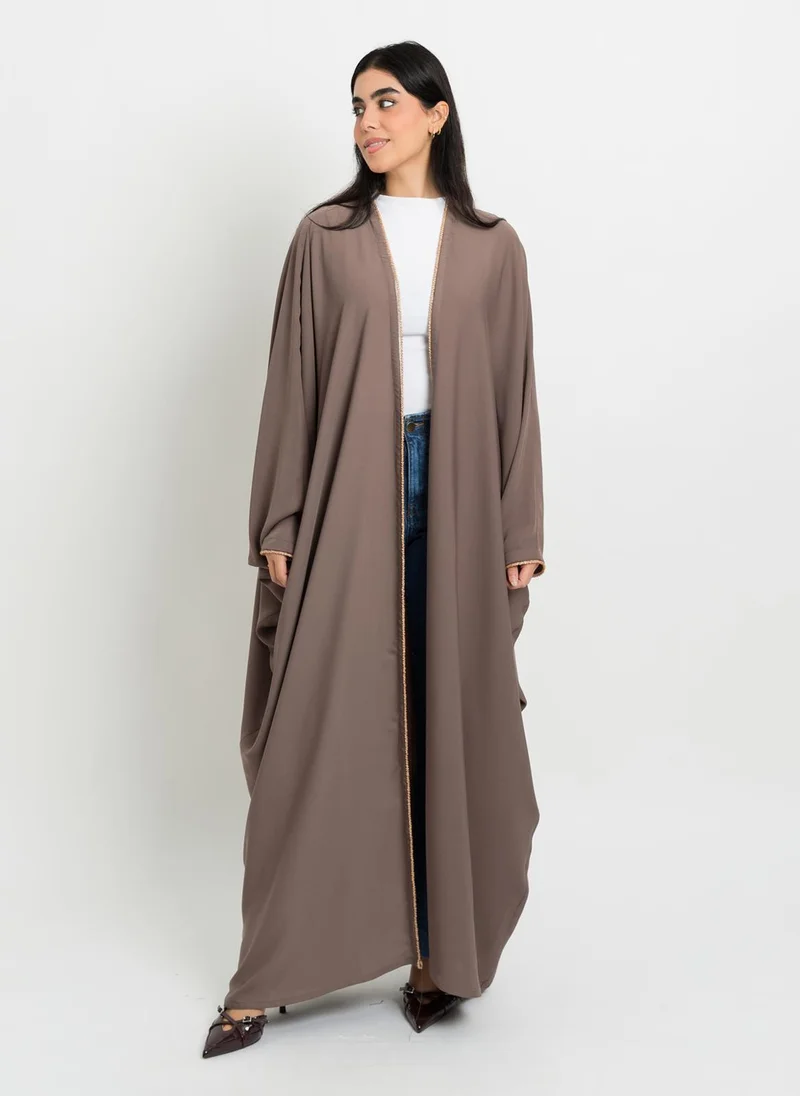 Kaafmeem Glam Brown Bisht Abaya